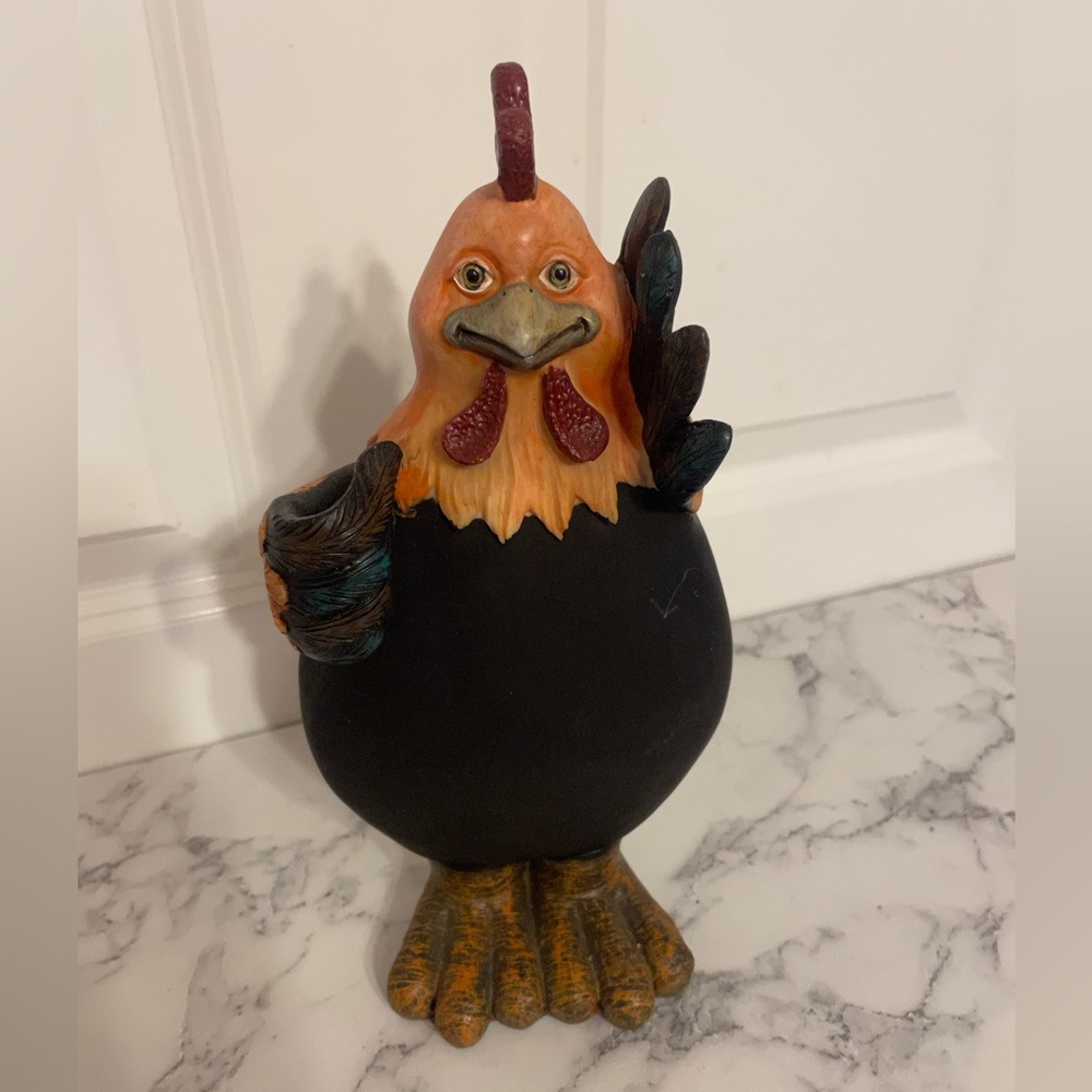 Rooster note and chalk holder